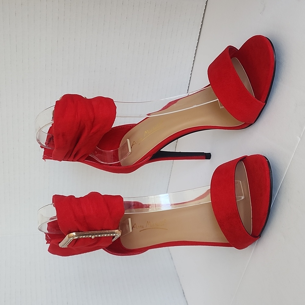 New in the Box - Formal Stiletto Heels w/ Gold Color Buckle & Rhinestones - Picture 2 of 11
